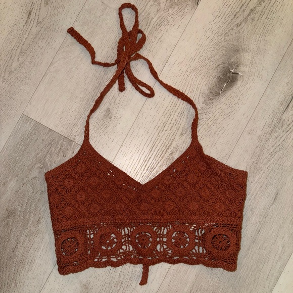 Free people Sydney Crochet Bralette in Terracotta size xs - Picture 3 of 6